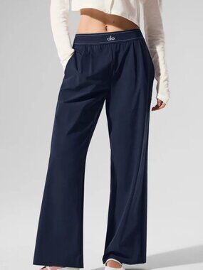 ALO Yoga Suit Up Trouser, Navy Blue Wide Leg Pants 30"😍Chic Everyday Brand new